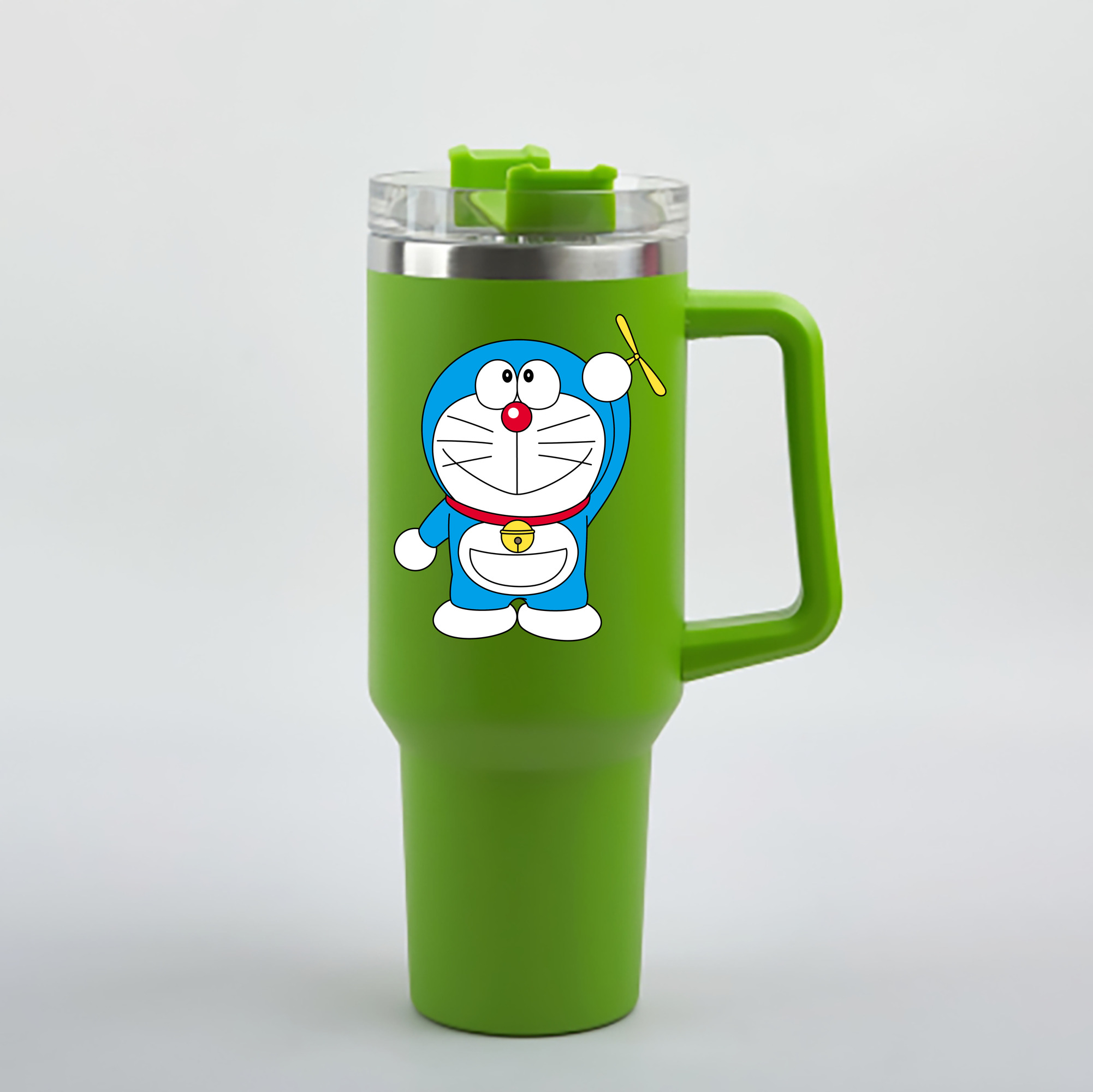 （画像用） ドラえもん Doraemon 1200mL車用タンブラー - クリスタルステッカー（プラスチックストロー付き）
